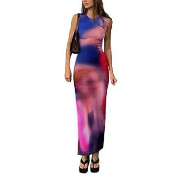 Casual Summer Maxi Bodycon Dress for Women Beach Style