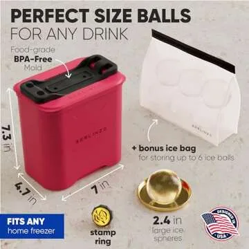 Berlinzo Ice Ball Maker - 2.4-inch Clear Ice Spheres