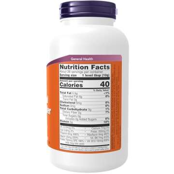 NOW Foods Supplements, Nutritional Yeast Powder Fortified with Additional B-Vitamins, 10-Ounce