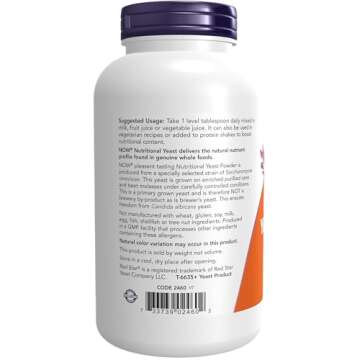 NOW Foods Supplements, Nutritional Yeast Powder Fortified with Additional B-Vitamins, 10-Ounce