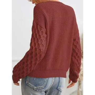 CUPSHE Women's Cable Knit Sweater - Cozy & Stylish