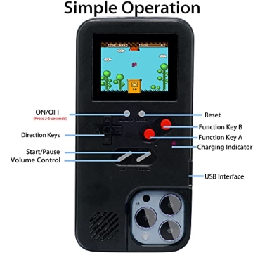 WeLohas Gameboy iPhone 13 Case with 168 Classic Games