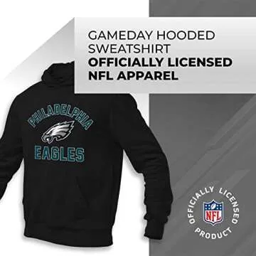 Team Fan Apparel NFL Adult Gameday Hooded Sweatshirt - Poly Fleece Cotton Blend - Stay Warm and Represent Your Team in Style (Philadelphia Eagles - Black, XX-Large)