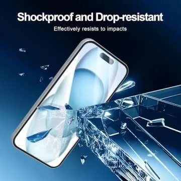 NEW'C [3 Pack Designed for iPhone 16,15 (6.1 inches) Screen Protector Tempered Glass with easy installation tool included,Case Friendly Ultra Resistant