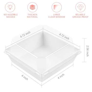 Ocmoiy 100 Pack Clear Lid Charcuterie Boxes - Perfect Dessert Containers