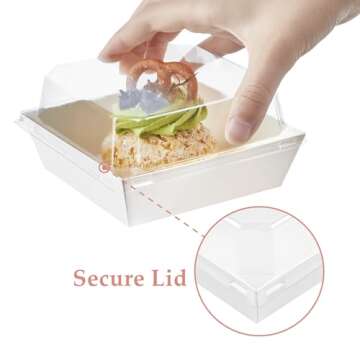 Ocmoiy 100 Pack Charcuterie Boxes with Clear Lids