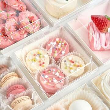 Ocmoiy 100 Pack Charcuterie Boxes with Clear Lids