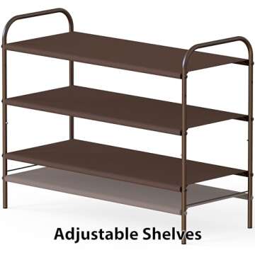 Simple Houseware 3-Tier Shoe Rack Storage Organizer, Bronze