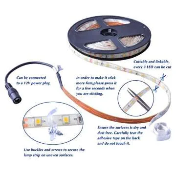 GUOTONG Warm White LED Strip Lights for All Spaces