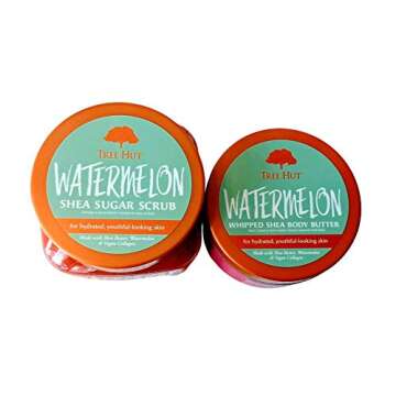 Tree Hut Radiant Skin Watermelon Shea Sugar Scrub Bundled With Watermelon Whipped Shea Body Butter