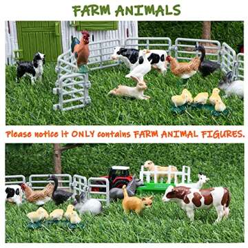 Toymany 14PCS 0.6-2.5" Tiny Farm Animal Figures Toy, Detailed Texture Farm Figurines Cake Topper, Easter Christmas Birthday Gift School Project for Kids Children Toddlers