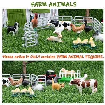 Toymany 14PCS 0.6-2.5" Tiny Farm Animal Figures Toy, Detailed Texture Farm Figurines Cake Topper, Easter Christmas Birthday Gift School Project for Kids Children Toddlers
