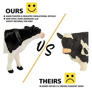 Toymany 14PCS 0.6-2.5" Tiny Farm Animal Figures Toy, Detailed Texture Farm Figurines Cake Topper, Easter Christmas Birthday Gift School Project for Kids Children Toddlers