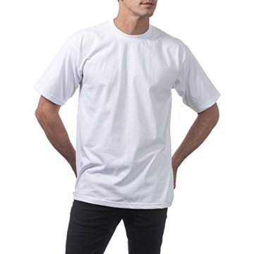 Pro Club Men's 3-Pack Heavyweight Cotton Short Sleeve Crew Neck T-Shirt, White, X-Large