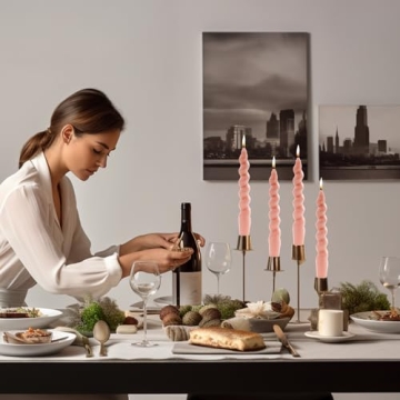 Elegant MAITREYA Olive Green Spiral Taper Candles