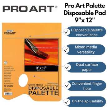 PRO ART Disposable Palette, 9-inch x 12-inch, 40 Sheet Tape Bound Pad