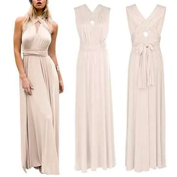 Women's Convertible Multi Way Wrap Maxi Dress for All Occasions