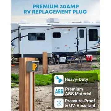 Kohree RV Replacement Plug 30 Amp Male, 125V RV Receptacle Plug, Heavy Duty RV Electrical Camper Plug Adapter with Ergonomic Grip Handle, Yellow