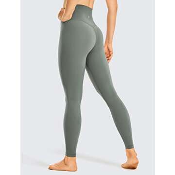 CRZ YOGA Womens Brushed Naked Feeling Workout Leggings 25" - High Waisted Gym Compression Tummy Cont...