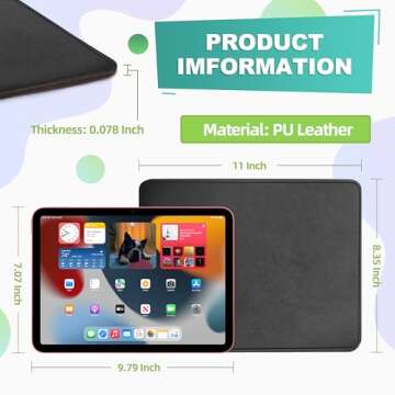 Luxurious Besezx Mouse Pad | 100% PU Leather, 8x11 Inches, Non-Slip Base