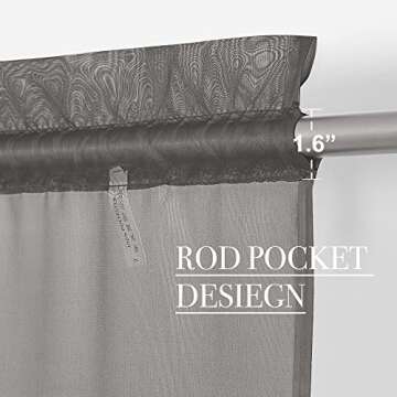 NICETOWN Sheer Curtains - Elegant Window Treatments for Living Room 95 inch Long