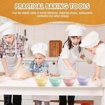 Domensi 10 Pcs 5 Inch Silicone Mini Banneton Bread Proofing Basket Collapsible Sourdough Baking Round Small Banneton Basket for Sourdough Bread Soup Bowls(Multicolor)