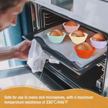 Domensi 10 Pcs 5 Inch Silicone Mini Banneton Bread Proofing Basket Collapsible Sourdough Baking Round Small Banneton Basket for Sourdough Bread Soup Bowls(Multicolor)