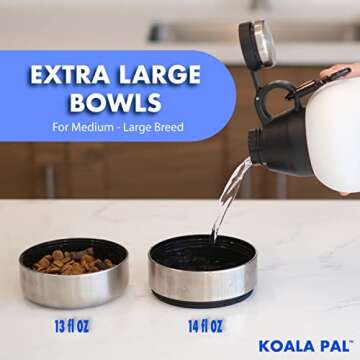 KOALA PAL Portable Dog Water Bottle w/Bottle Sleeve, Strap + Dog Bowls - Dog Travel Water Bottle + Travel Dog Bowls, Dog Water Bowl Dispenser, Travel Accessories for Dogs (Ombre Pink, 64 OZ)