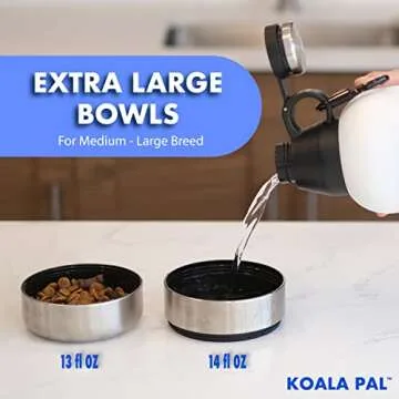 KOALA PAL Portable Dog Water Bottle w/Bottle Sleeve, Strap + Dog Bowls - Dog Travel Water Bottle + Travel Dog Bowls, Dog Water Bowl Dispenser, Travel Accessories for Dogs (Ombre Pink, 64 OZ)