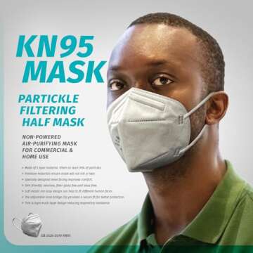 Kingfa KN95 Face Mask 50 Pcs Disposable Respirator 5-Ply Layer | GB2626-2019 Compliant