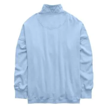 Gacaky Sweatshirt for Women Oversized Casual Long Sleeve Button Henley Neck Pullover Tops Fashion Outfits Clothes Blue L