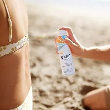 Bare Republic Mineral Sunscreen SPF 30 Sunblock Spray, Sheer and Non-Greasy Finish, Coconut Mango Scent, 6 Fl Oz