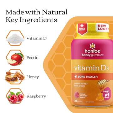 HONIBE Bone Health Vitamin D3 Gummies 70 Count