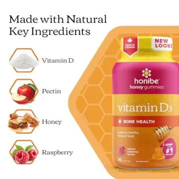 HONIBE Bone Health Vitamin D3 Gummies 70 Count