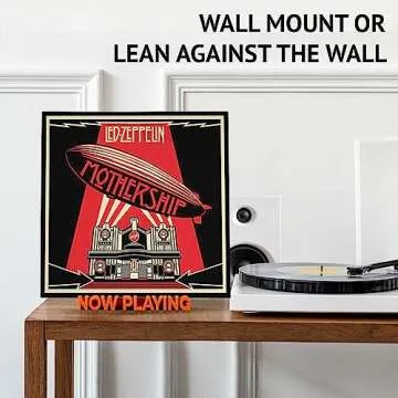 Noahrk Now Playing Vinyl Record Wall Holder - Now Playing Vinyl Record Stand - Vinyl Record Wall Mount Display Vinyl Wall Mount Record Shelf Hanging Wall Record Display Storage LP Holder (Orange)