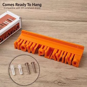 Noahrk Now Playing Vinyl Record Wall Holder - Now Playing Vinyl Record Stand - Vinyl Record Wall Mount Display Vinyl Wall Mount Record Shelf Hanging Wall Record Display Storage LP Holder (Orange)