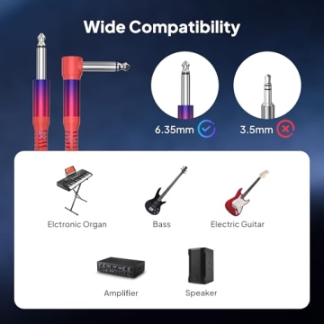 Elebase 1/4 inch TS Guitar Cable 2Pack Stylish Reliable