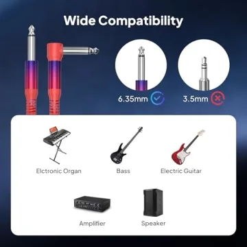 Elebase 1/4 inch TS Guitar Cable 2Pack Stylish Reliable