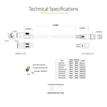 StarTech.com 6ft Computer Power Cord with Lifelong Support