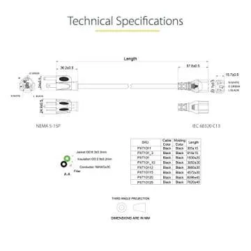 StarTech.com 6ft Computer Power Cord with Lifelong Support
