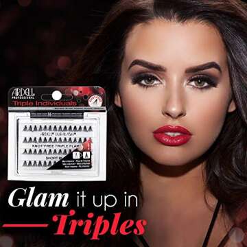 Ardell False Eyelashes Triple Individuals Knot-Free Short Black 4 Pack