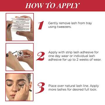 Ardell False Eyelashes Triple Individuals Knot-Free Short Black 4 Pack