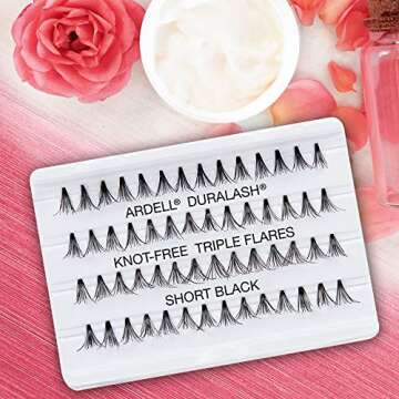 Ardell False Eyelashes Triple Individuals Knot-Free Short Black 4 Pack