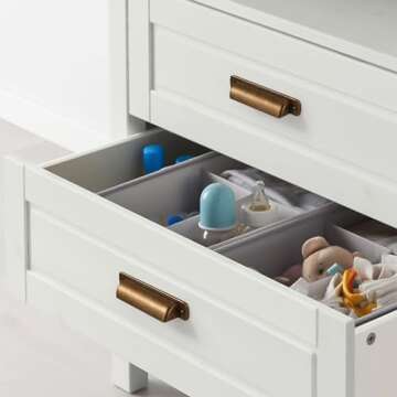 Asidrama 10 Pack 5 Inch(128mm) Antique Brass Kitchen Cabinet Handles, Cabinet Cup Pulls Kitchen Cabinet Hardware for Cupboard Drawer Pulls