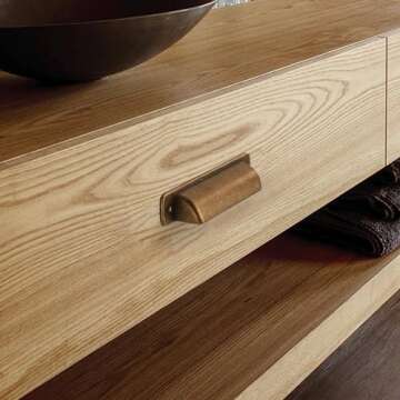 Asidrama 10 Pack 5 Inch(128mm) Antique Brass Kitchen Cabinet Handles, Cabinet Cup Pulls Kitchen Cabinet Hardware for Cupboard Drawer Pulls