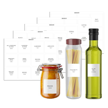 Dekluttr Pantry Labels - Waterproof Minimalist Design for Kitchen & Bathroom Organization
