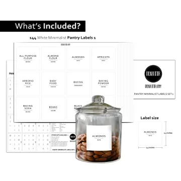 Dekluttr Waterproof Minimalist Pantry Labels for Organizing