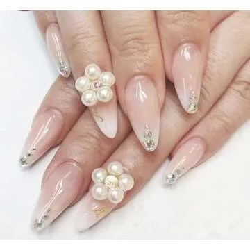 White Pearl Eyes Face 3D Self Adhesive Nail Rhinestones Temporary Tattoo Gems Dots Jewelry DIY Body Art Accessories Festival Decorations 4 Sheets