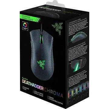 Razer DeathAdder Chroma - Multi-Color Ergonomic Gaming Mouse - 10,000 DPI Sensor - Comfortable Grip - World's Most Popular Gaming Mouse