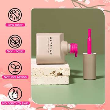 MAYCHAO 15ML Hot Pink Gel Nail Polish 1Pc Bright Pink Gel Polish Soak Off UV LED Nail Gel Polish Nai...